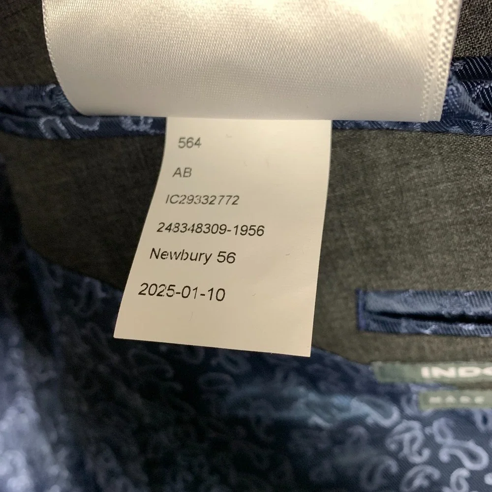 Indochino Blazer Mens Custom 42R Gray‎ Stretch Wool Blend Newbury 56 Suit Jacket